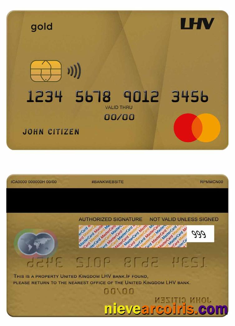 United Kingdom LHV bank mastercard gold